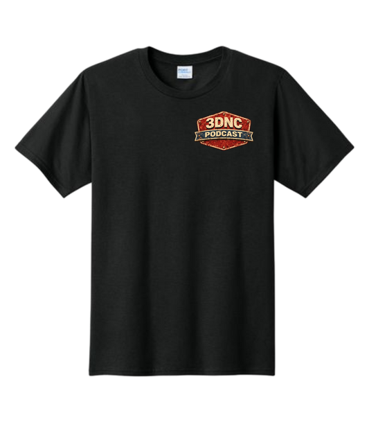 3 Dudes No Cup Podcast 3DNC Official Logo Left Chest T-Shirt