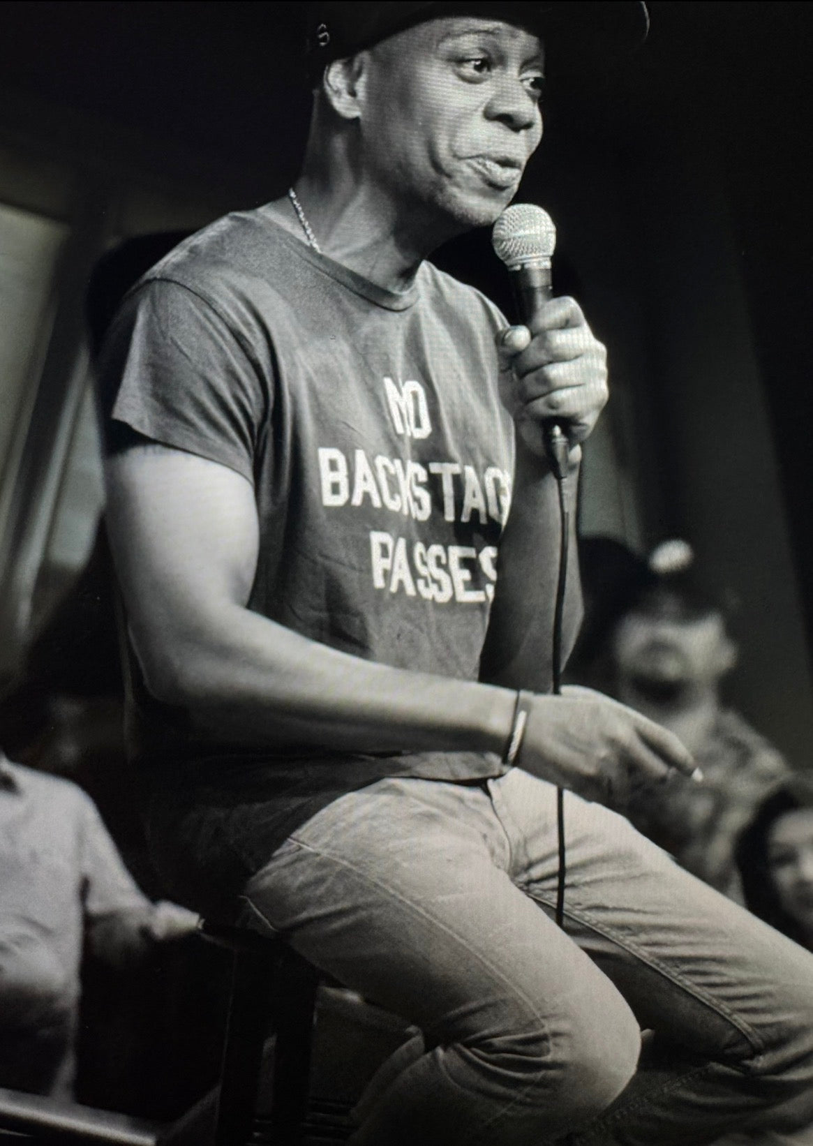 Historical stage photograph showing the inspiration for No Backstage Passes shirt